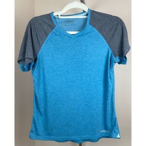 Patagonia Women's Short-Sleeved Nine Trails Blue Hiking Shirt Medium